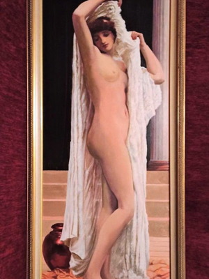 Oil painting E. Zartaloudis (The Bath of Psyche) like new with frame