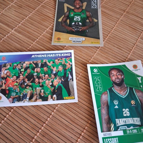 Panathinaikos EuroLeague card set 3 new, Nunn Silver, Lessort, 2007