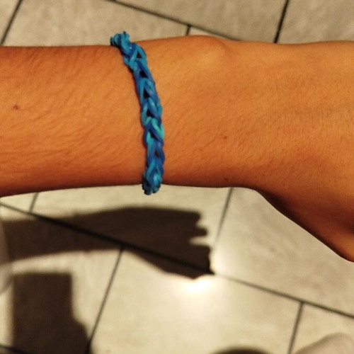 Plexi Flexi bracelets set of 2, handmade, new, blue and turquoise