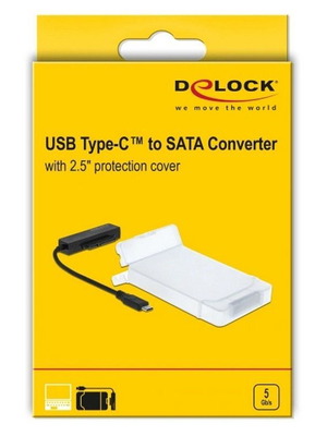 DELOCK αντάπτορας USB-C σε SATA 64084 με θήκη για 2.5" HDD/SSD, 6Gbps