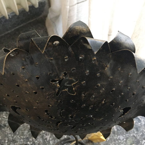 Table iron lamp used, black-brown color
