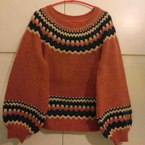 Edited sweater used, soft with bell sleeves, orange-gold, L/XL