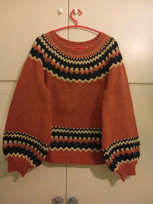 Edited sweater used, soft with bell sleeves, orange-gold, L/XL