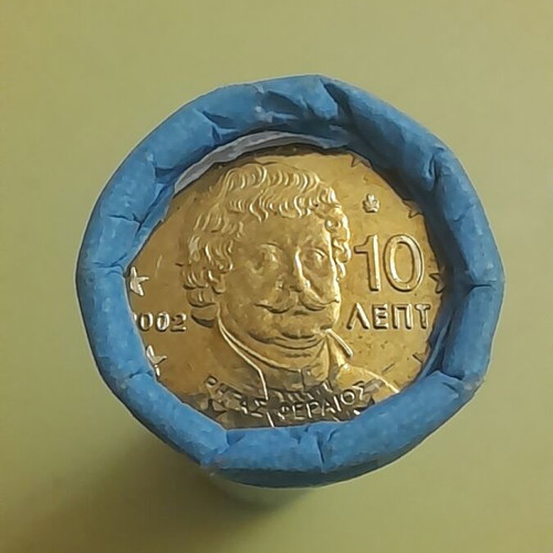 Roll of 40 Greek 10-cent coins new