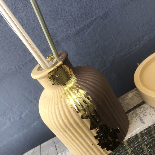 Custom handmade gift set with vase and candle