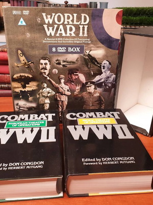 Combat WWII book set and 8 DVD collection used, English