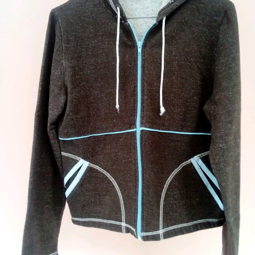 Women's sweatshirt jacket used, brown, size small