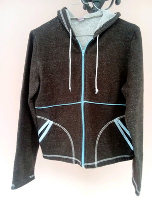 Women's sweatshirt jacket used, brown, size small
