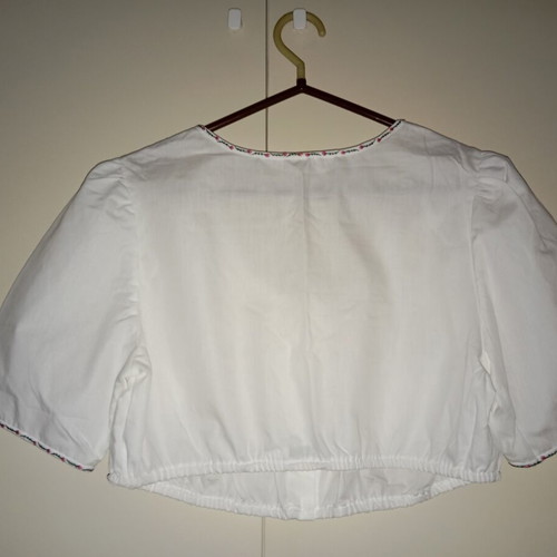 Rastl Bad Aussee Dirndlbluse crop blouse XL white with embroidery like new