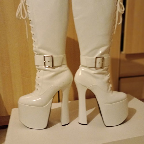 Pole dance boots used, Elle, white, size 40