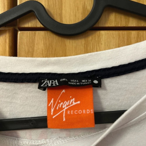 Virgin Records cotton short-sleeve T-shirt like new, white, size L