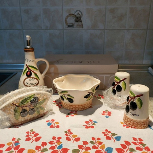 Cyprus dinner set sealed, new