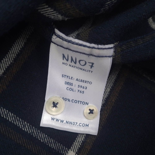 No Nationality men's flannel shirt size L used, blue, checked, thick