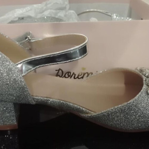 Girls' ballet shoes new, silver glitter size 32