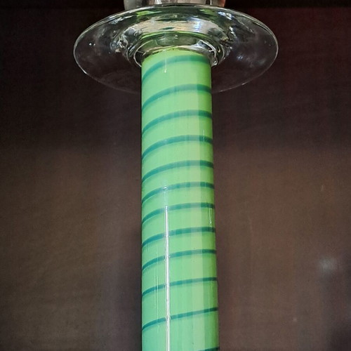 Carlyle Handmade Mouth Blown Glass Candlestick like new, vintage retro