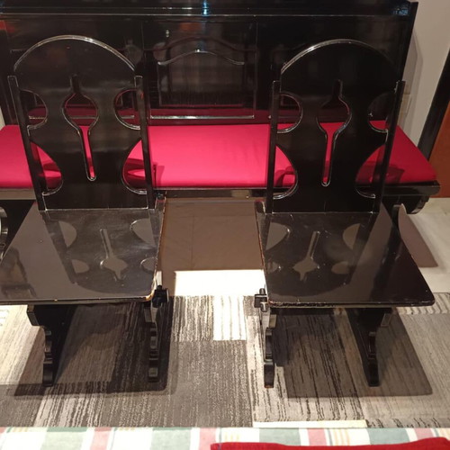 Monastic style kitchen bench used with 3 chairs gift