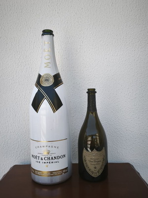Φιάλες Moët & Chandon Ice Impérial 3L και Dom Pérignon Vintage 2012 σαν καινούργιες