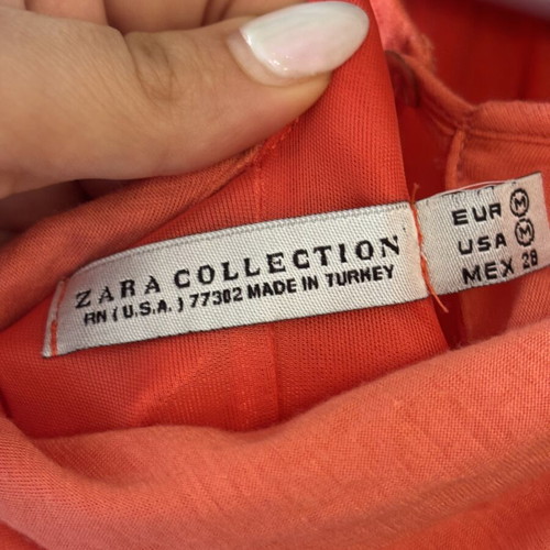 Κοραλλί φόρεμα Zara μεταχειρισμένο, μέγεθος M, αέρινο, μήκος 98εκ