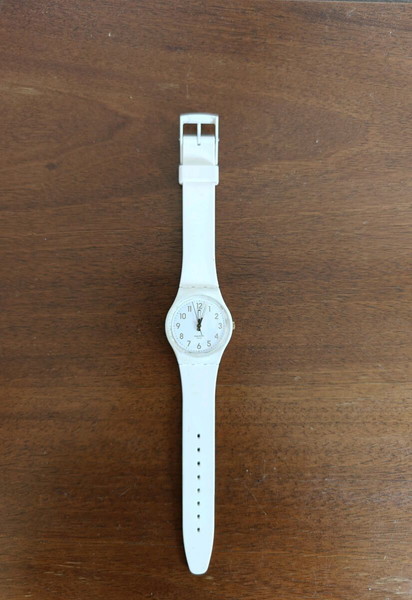 Swatch Ρολόι Gent BIOSOURCED White Bishop GW164 Unisex 34mm.