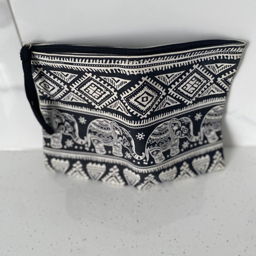Boho Ethnic Fabric Wrist Bag with Elephant Pattern like new