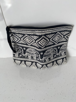 Boho Ethnic Fabric Wrist Bag with Elephant Pattern like new