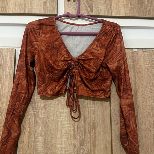 Crop top blouse orange like new Shein, size L