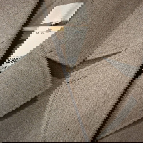 Μπεζ μελανζέ σταυροκουμπωτό παλτό H&M XXL καινούργιο