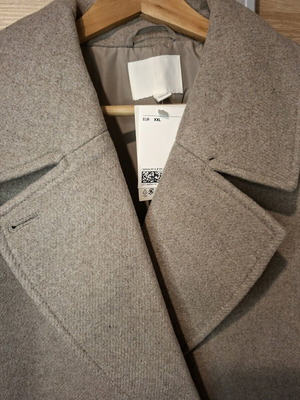 Μπεζ μελανζέ σταυροκουμπωτό παλτό H&M XXL καινούργιο