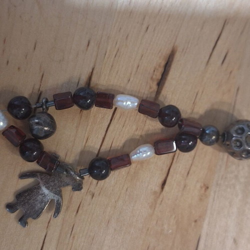 Handmade long necklace used with 925 silver charms