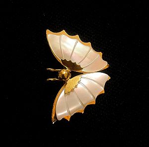 Καρφίτσα υπέροχη πεταλούδα Vintage Faux bijoux