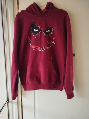 Hooded sweatshirt used, burgundy, medium