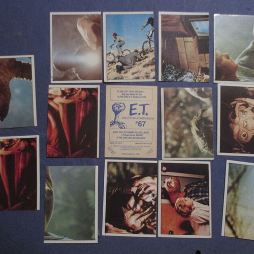 E.T. the Extra-Terrestrial stickers used, set of 14 Pee Chee England-Canada