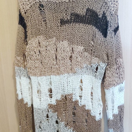 Zara knitted sweater like new, size L, beige and brown