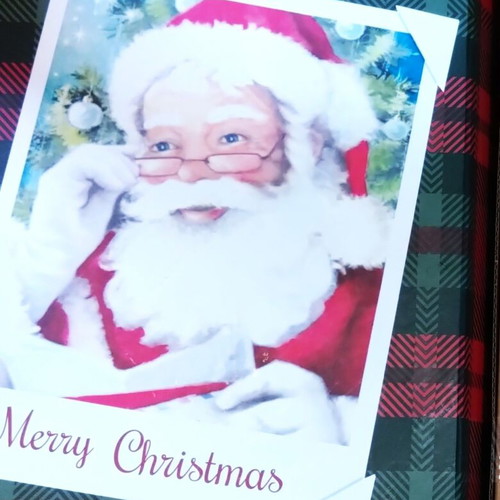 Aluminum Christmas box book type new, festive motif