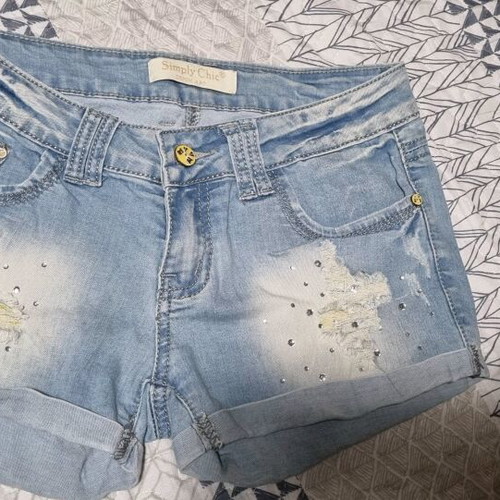 Simply Chic denim shorts size 38 medium blue like new