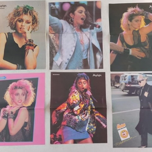 Madonna posters used, 23 from 1980s Blek Agori magazines