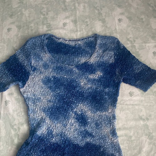 90s vintage blue short-sleeve top like new