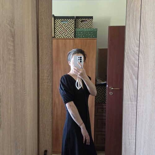 Set of 4 dresses, black leather, black long with tulle, black puff sleeve, cream