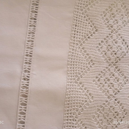 Pillowcases new from hase with lace and machine azur embroidery