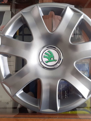 Τάσια τροχών 14'' Skoda νέα, ασημί, σετ 4 τεμαχίων