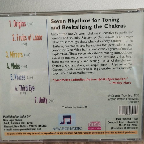 Glen Velez Rhythms of the Chakras CD used, electronic