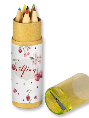 Cherry Colored Pencils new 10 pcs with name