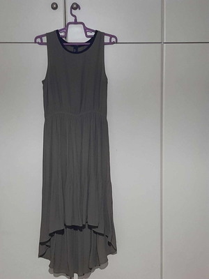 H&M dress new medium with pleated and asymmetrical hem in olive green