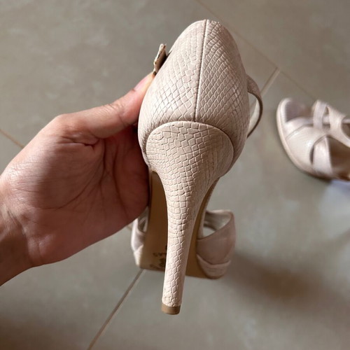 Tsakiris Mallas high heel sandals used, nude pink, size 38