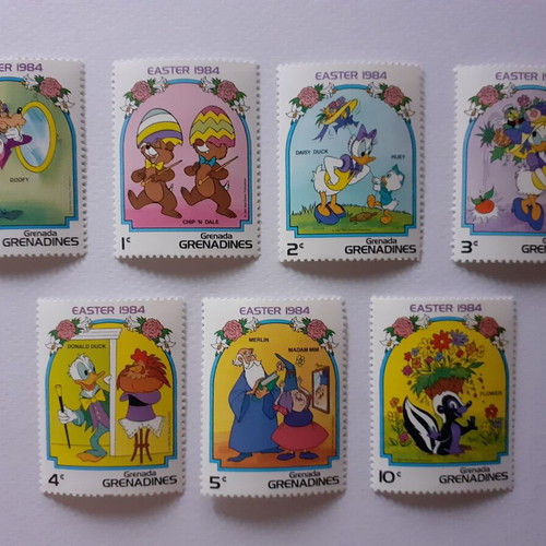 Grenada Grenadines Walt Disney Easter 1984 Stamp Set 7 Mint