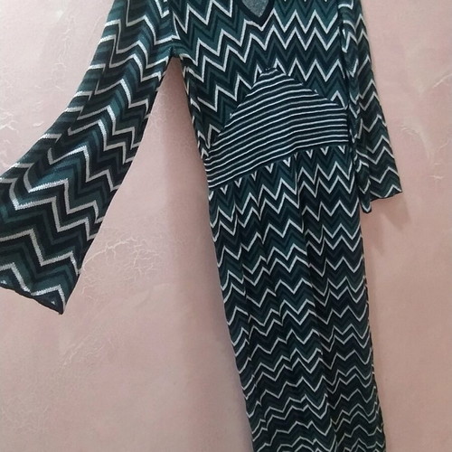 Numph knitted long dress like new, black and green