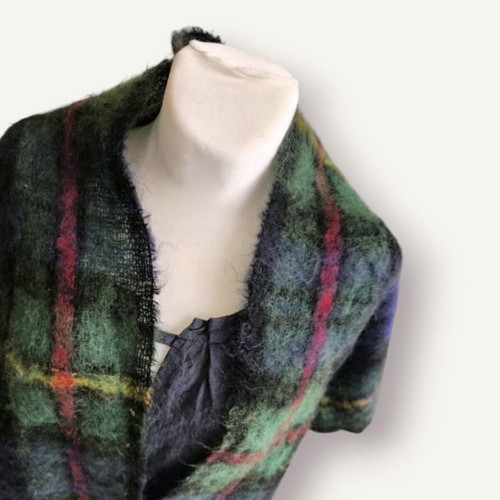 St. Michael vintage wool and mohair scarf like new, red and green