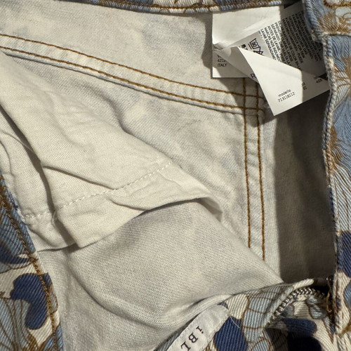 Floral pants size M 38 10 like new, blue