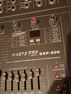 Oasis Pro DSP-800 Powered Mixer used, 10 channels, DSP effects