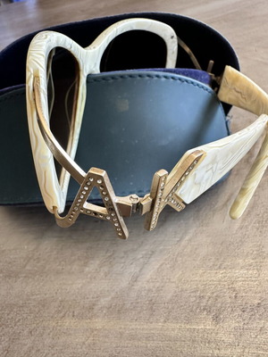 A.Kjaerbede glasses like new beige-gold with acetate and metal details
